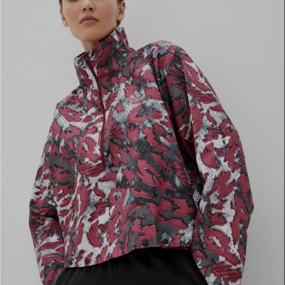 adidas Fast All Over Print Primeblue 1/2-Zip Women Running Jacket
